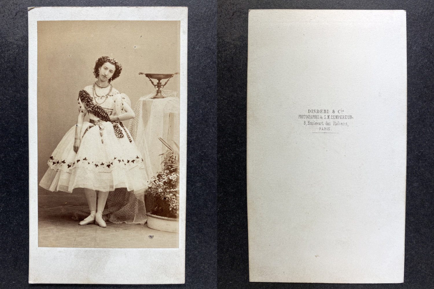 Disderi, Paris, Emma Livry, Herculaneum Vintage cdv albumen print.1842-1865 T