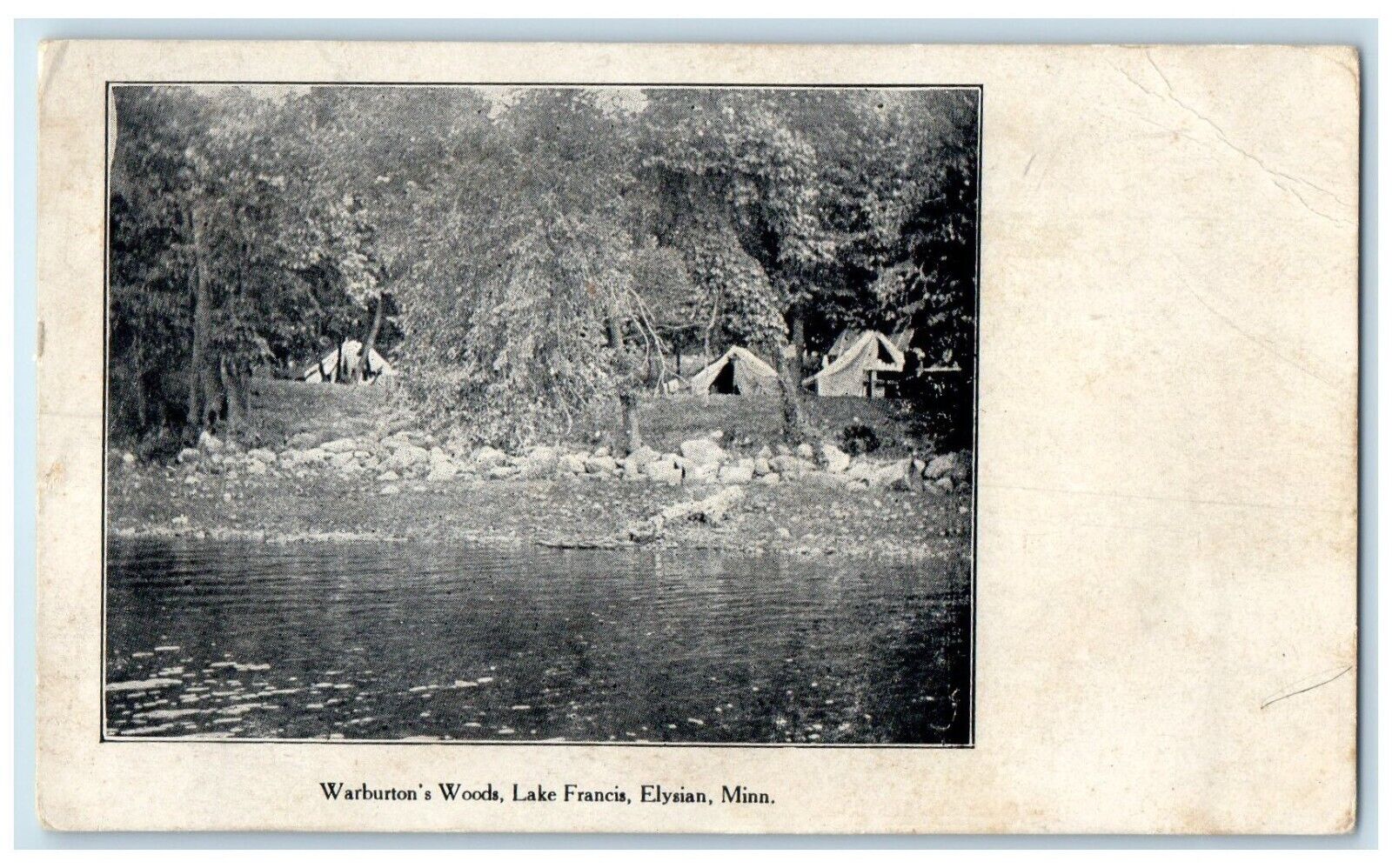 c1905 Warburton\'s Woods Lake Francis Elysian Minnesota Vintage Antique Postcard