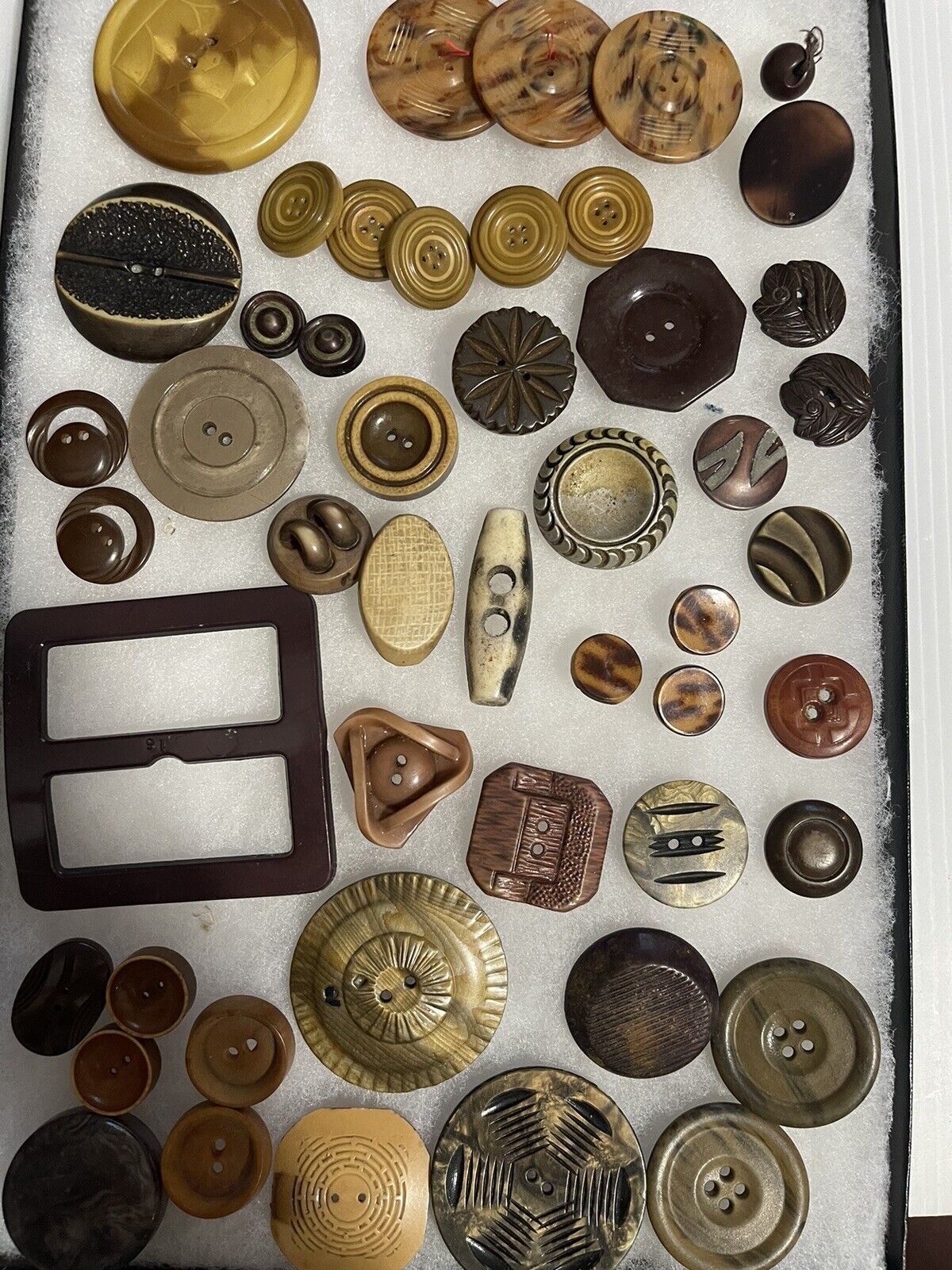 Antique Brow Buttons/ Buckles, Celluloid Bakelite Early Plastics Art Deco #11