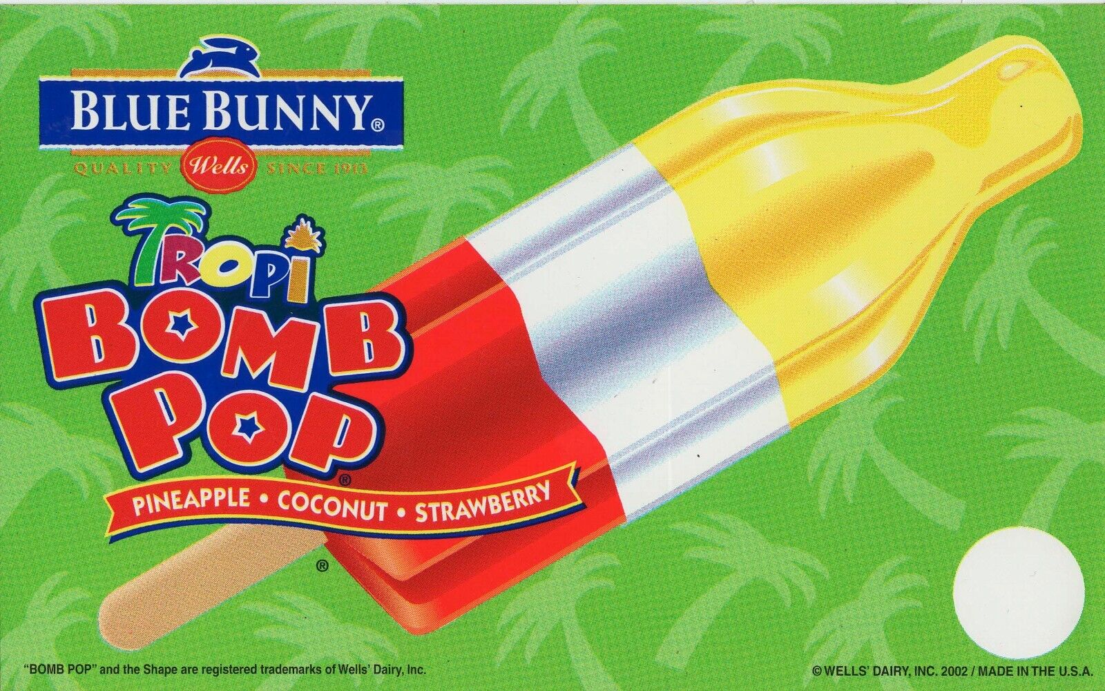 Vintage 2002 Tropi Bomb Pop Blue Bunny Novelty Ice Cream Truck Decal 8