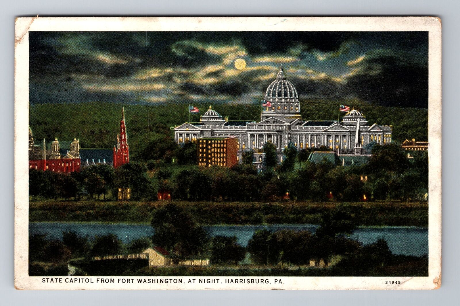 Harrisburg PA-Pennsylvania, State Capitol, Antique, Vintage c1931 Postcard