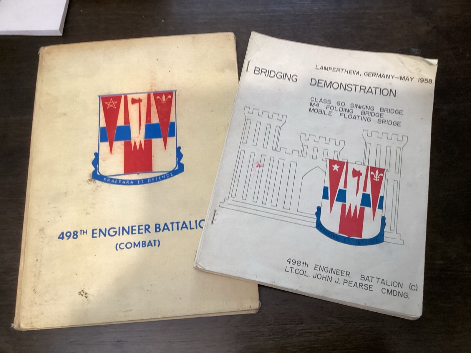 1958 498th Engineer  Battalion History Book & Bridging Demo Manual