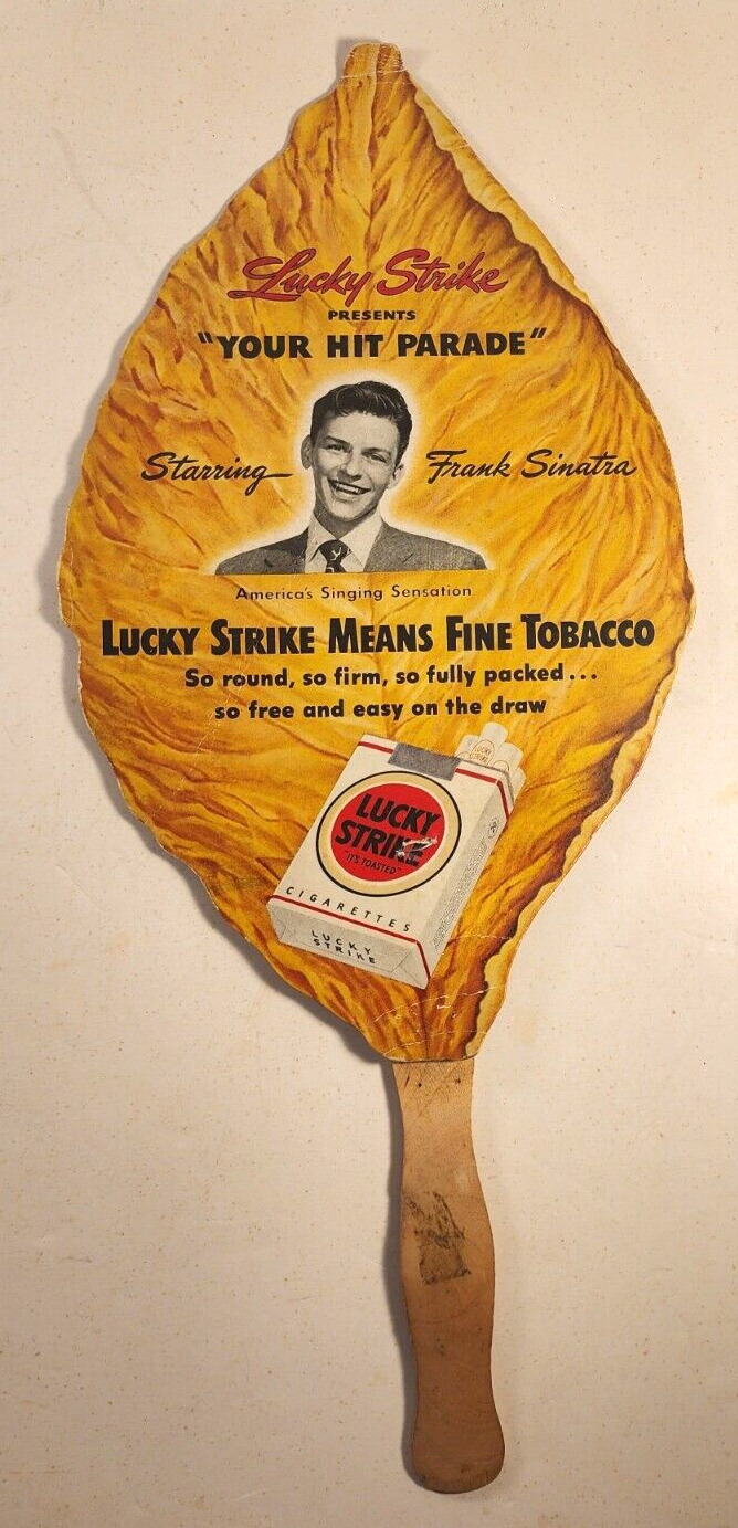 1940's FRANK SINATRA LUCKY STRIKE CARDBOARD ADVERTISING FAN