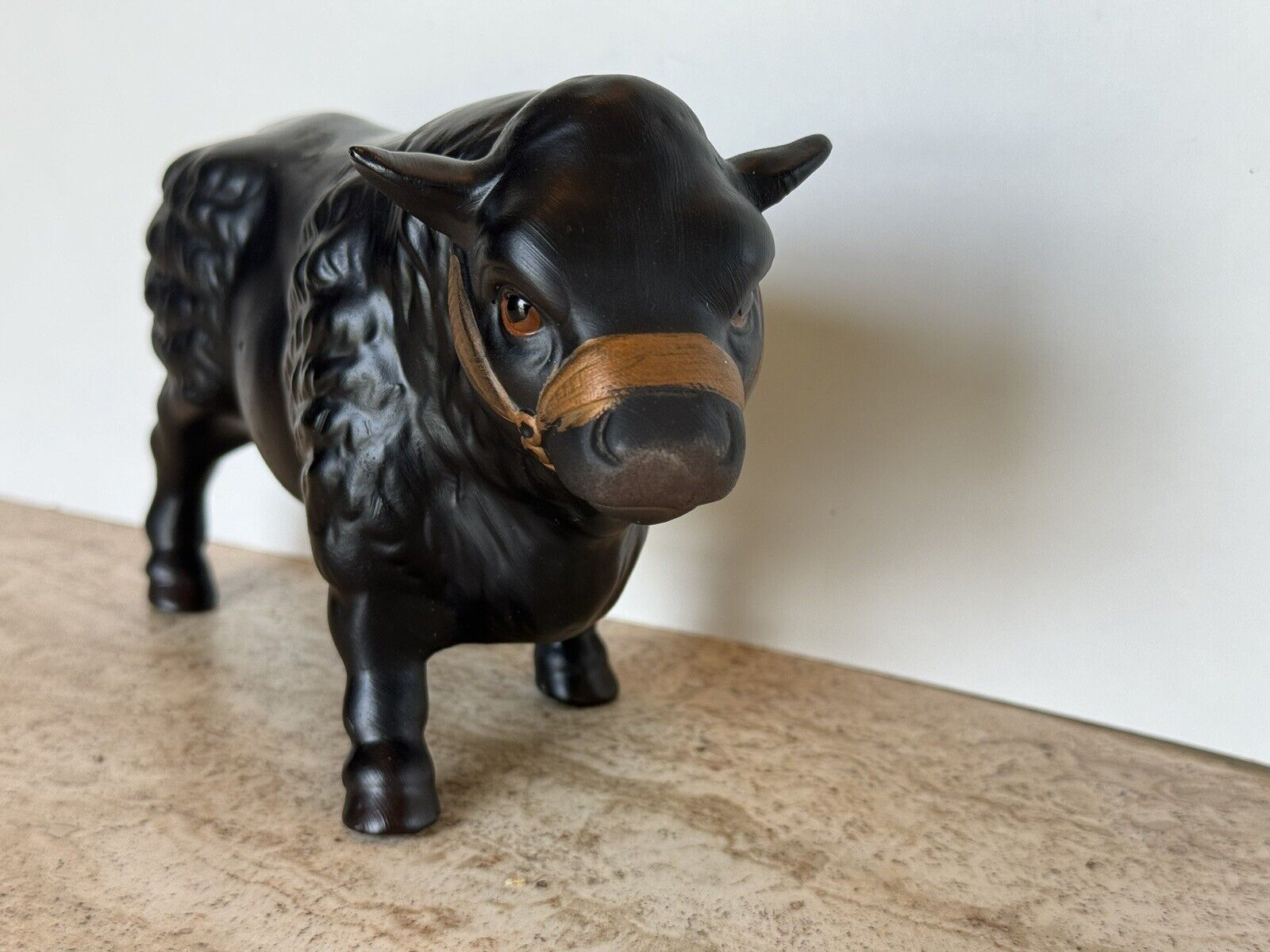 Vintage Black Angus Bull Figurine Cow Bulls 9x6 Brangus Bull large