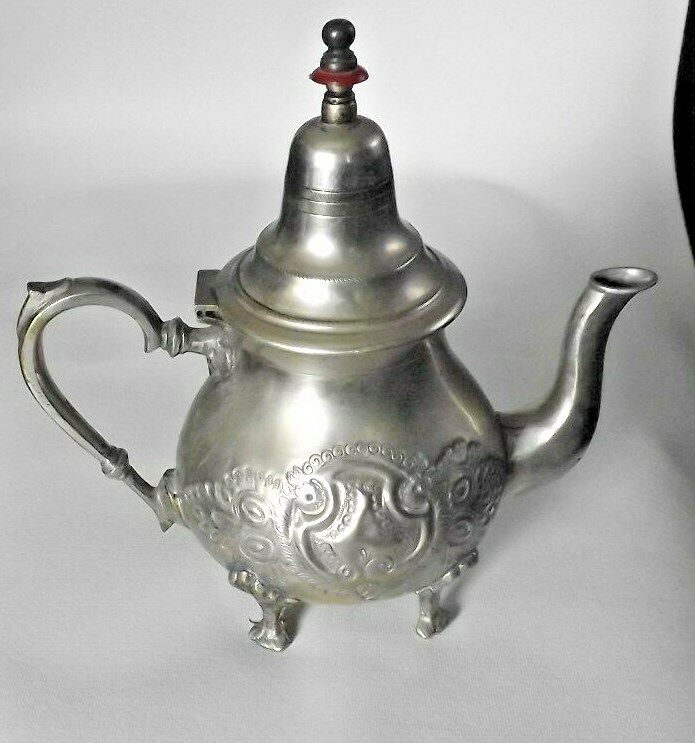 Vintage Arabic Pewter Teapot   LOOK
