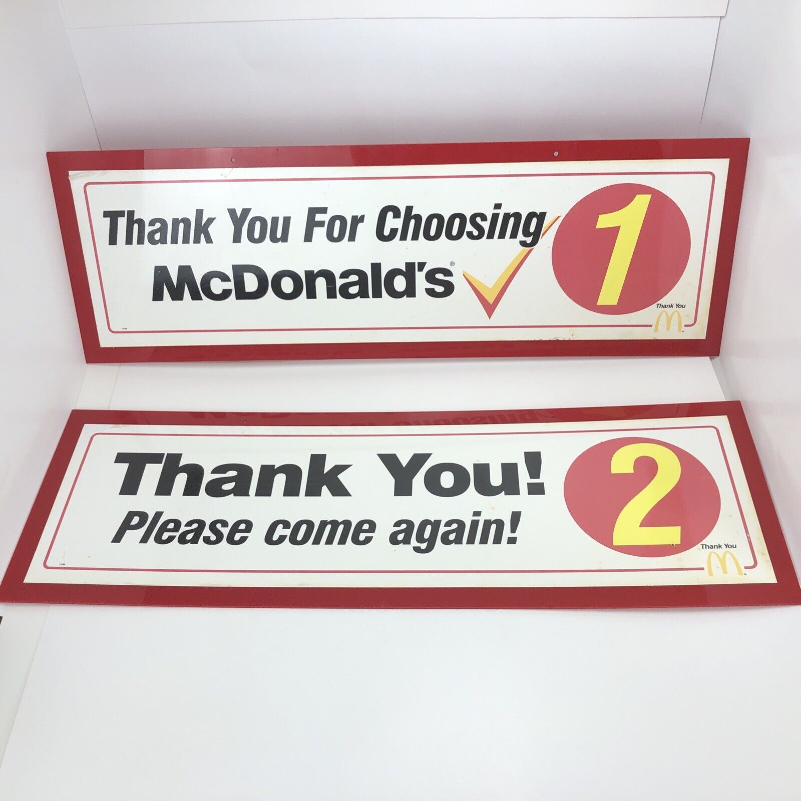 McDonald\'s Original Drive Thru Thank You Sign 30” x 10” Acrylic Hanging Man Cave