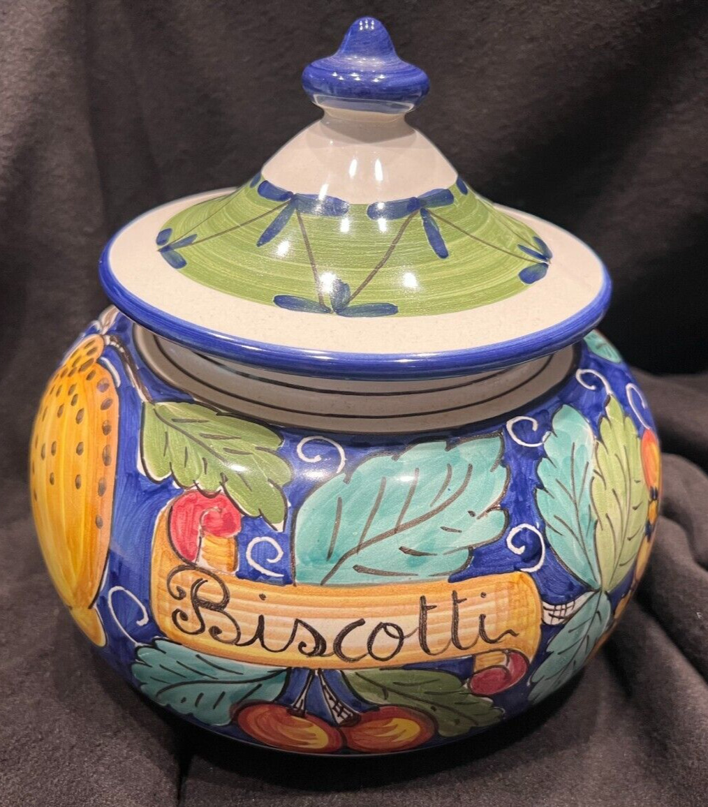 DERUTA BISCOTTI JAR - EXCELLENT PRE-OWNED CONDITION SIGNED & NUMBERED