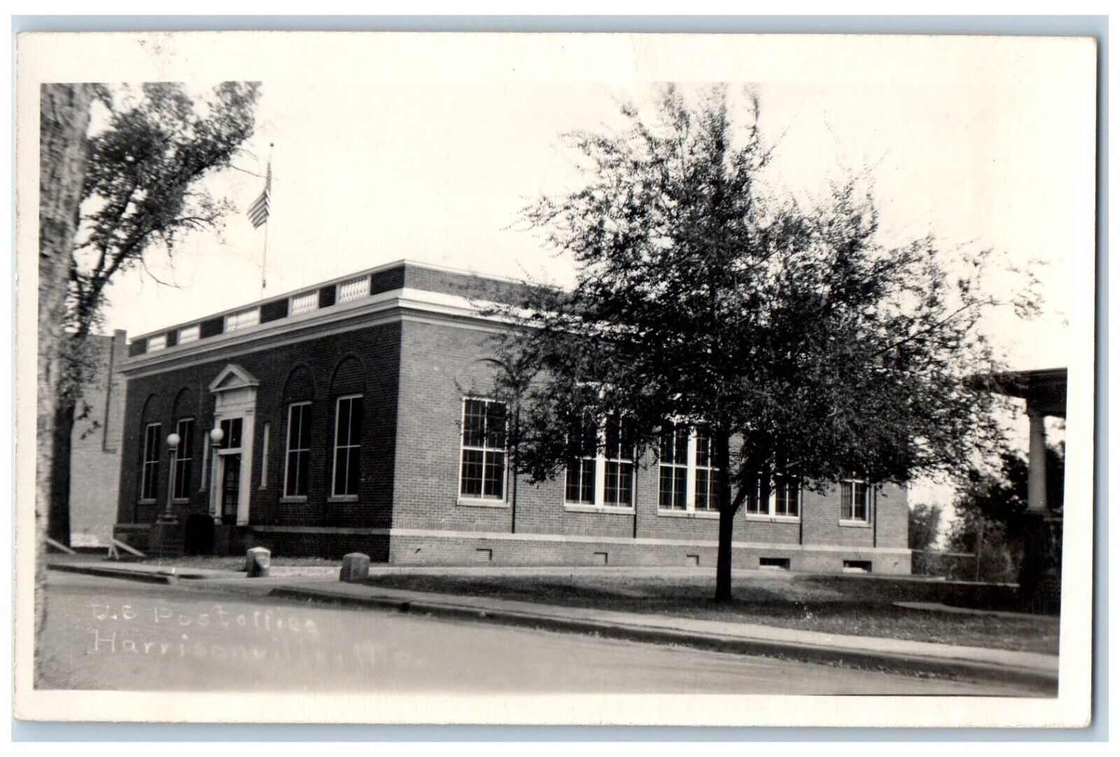 Harrisonville Holden Missouri MO Postcard RPPC Photo Post Office Building 1947