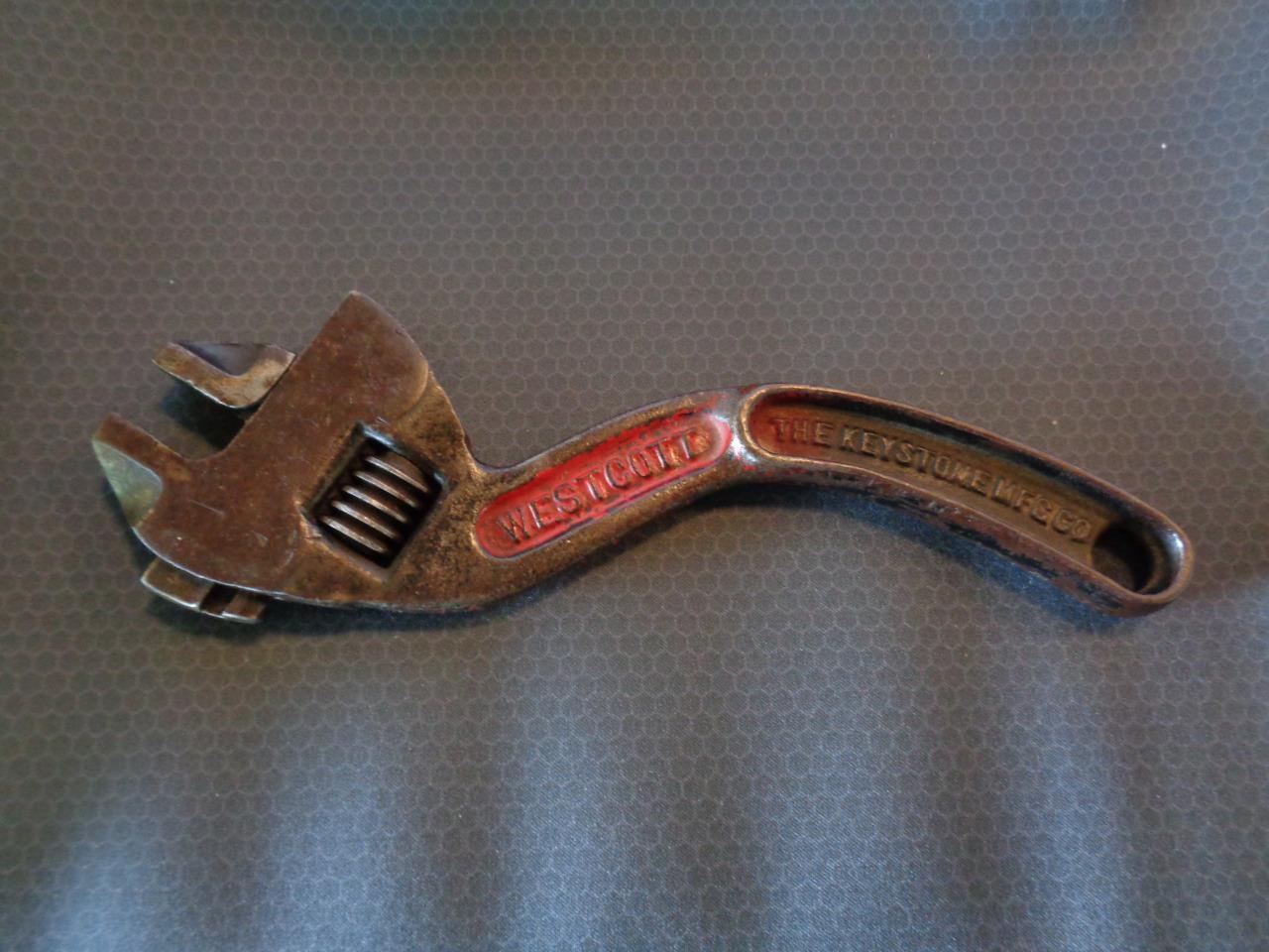Westcott 10” No. 80 Adjustable Wrench Curved Handle Keystone Mfg Buffalo NY