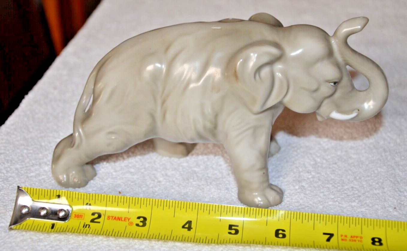 Vintage Goldcastle Elephant Trunk Up Signed Figurine Japan 8\