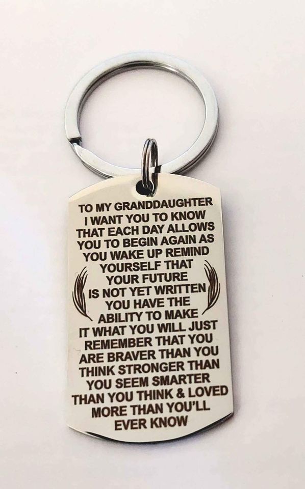 To my Granddaughter More Than You Ever Know Keychain