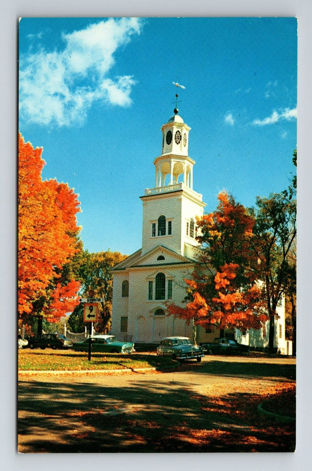 Bennington VT-Vermont, The Old First Church, Religion, Vintage Postcard