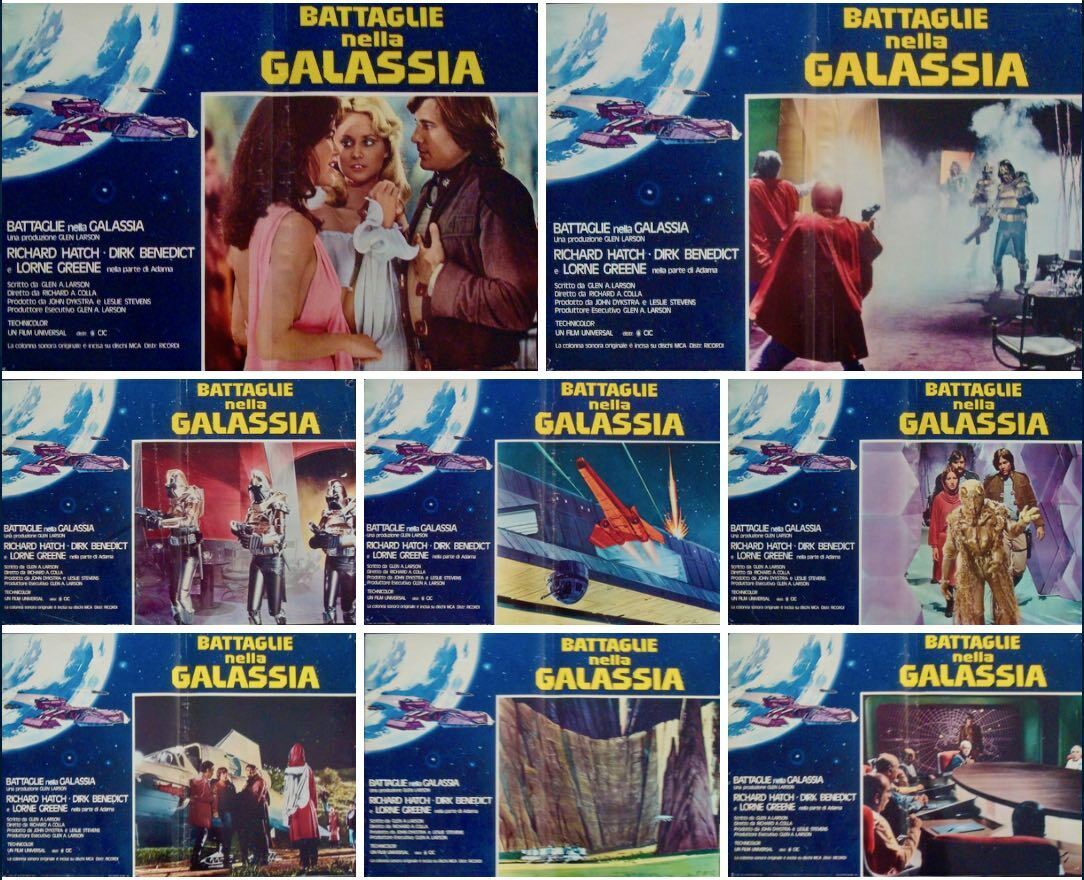 BATTLESTAR GALACTICA Italian fotobusta movie posters x8 LORNE GREENE 1979