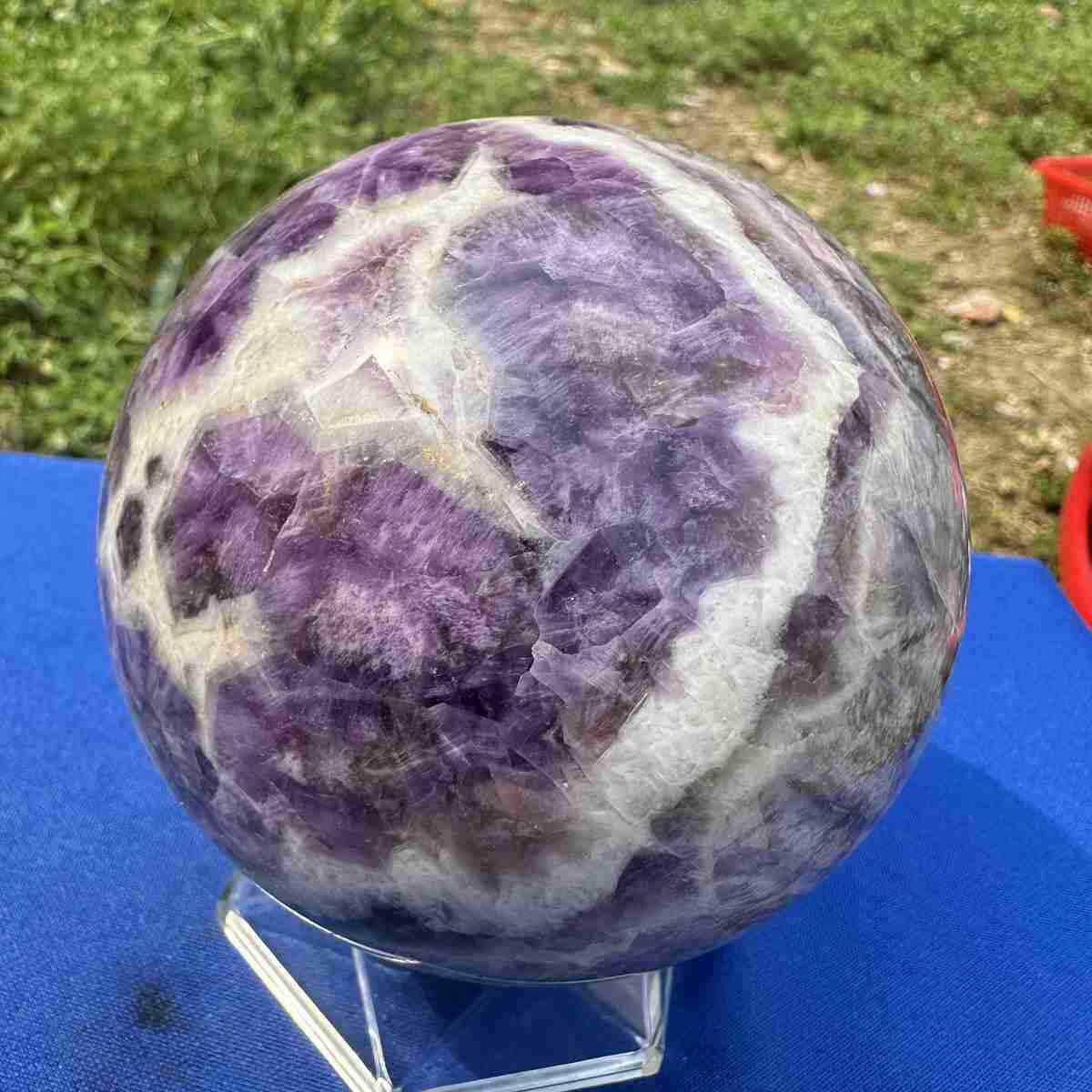 2.76lb Natural Dream Amethyst Quartz Sphere Crystal Polished Ball Healing Decor 