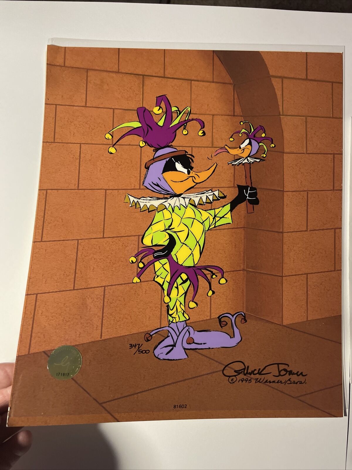 Chuck Jones Animation Cel Limited Edition Daffy Duck “RUDE JESTER” autograph I16