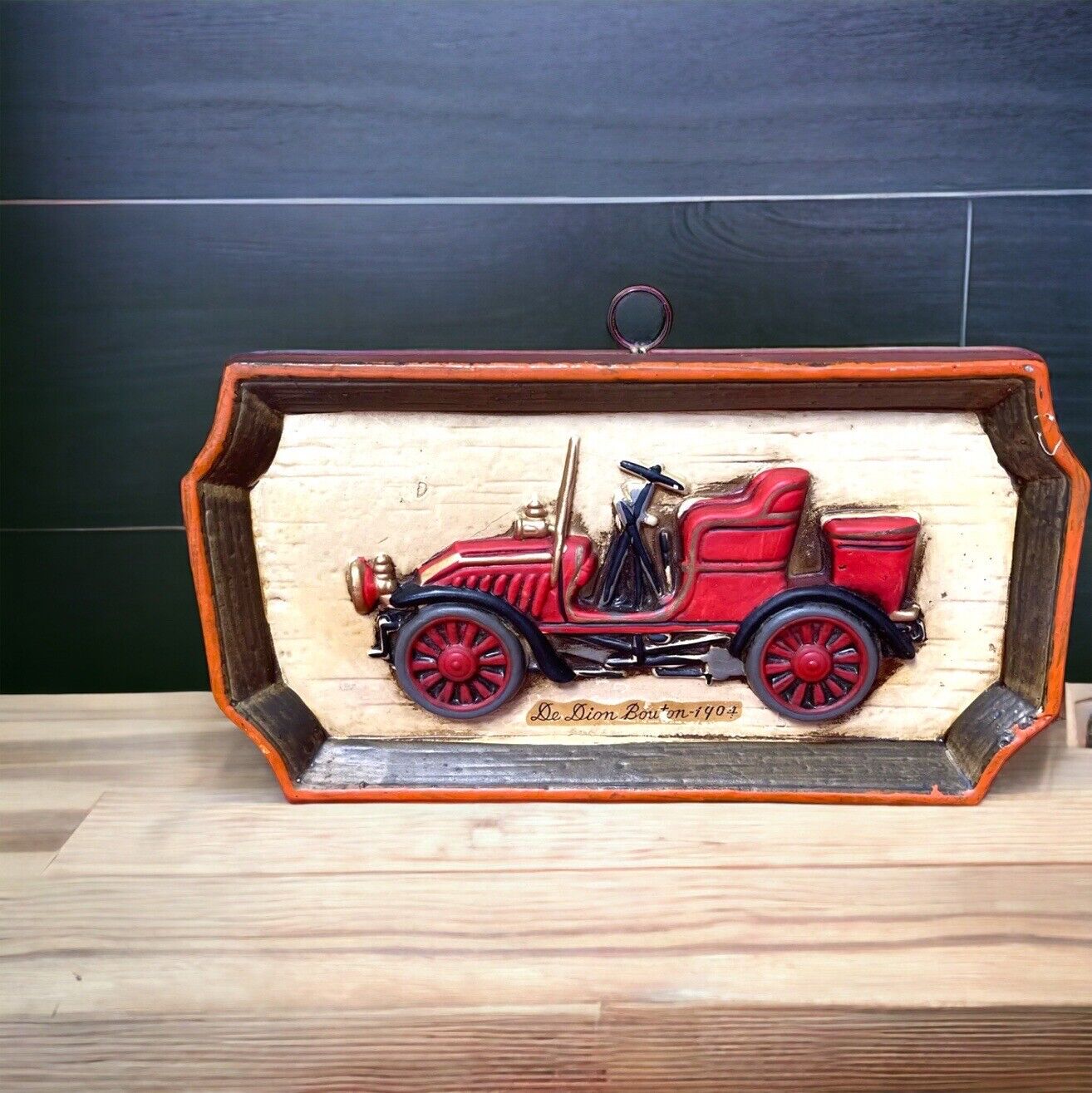 Rare Vintage Napco Ware Ceramic Red Car Wall Art C8225