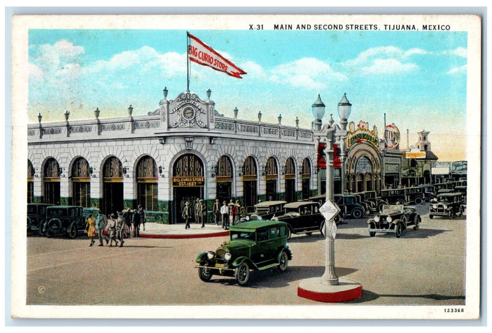 1939 Big Curio Store Main and Second Streets Tijuana Mexico Vintage Postcard