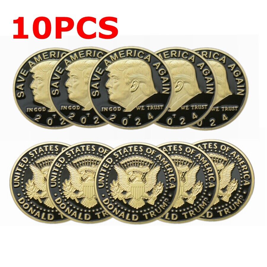 10PCS 2024 President Donald Trump EAGLE Commemorative Coin Save America Again