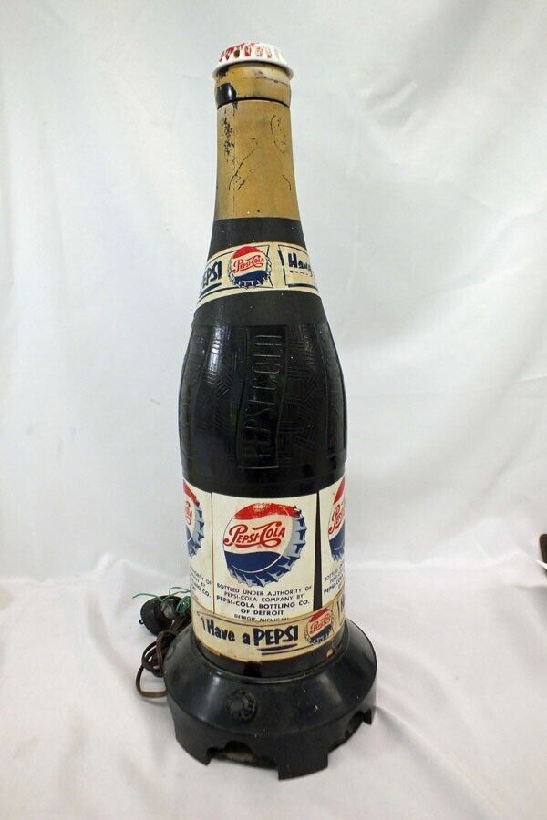 Vintage 23 Inch Tall Figural Pepsi Cola Bottle Radio Advertising Store Display