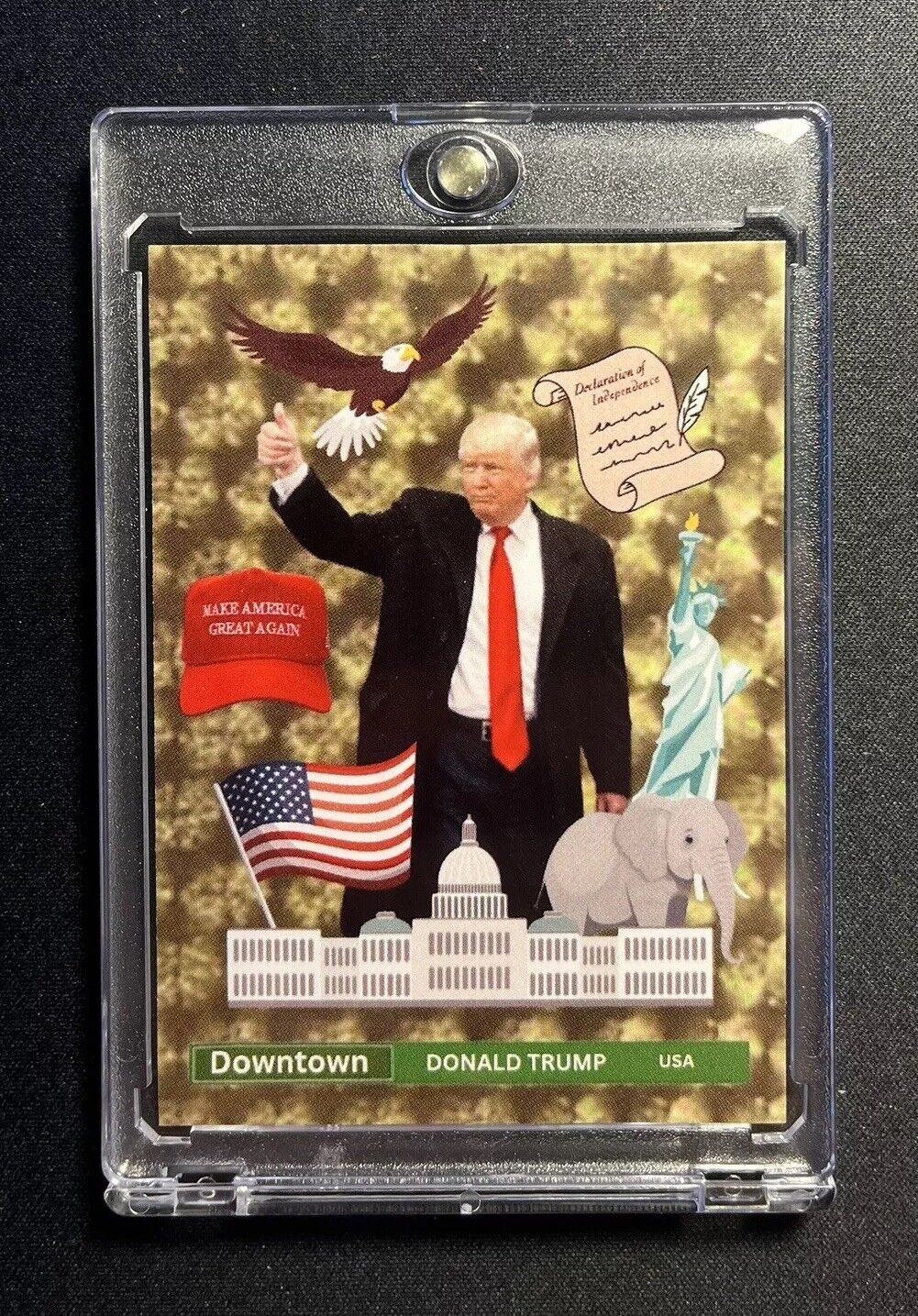 Custom Donald Trump Gold Vinyl Downtown Style Card 45th President USA