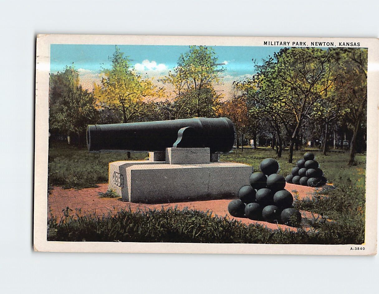 Postcard Military Park Newton Kansas USA