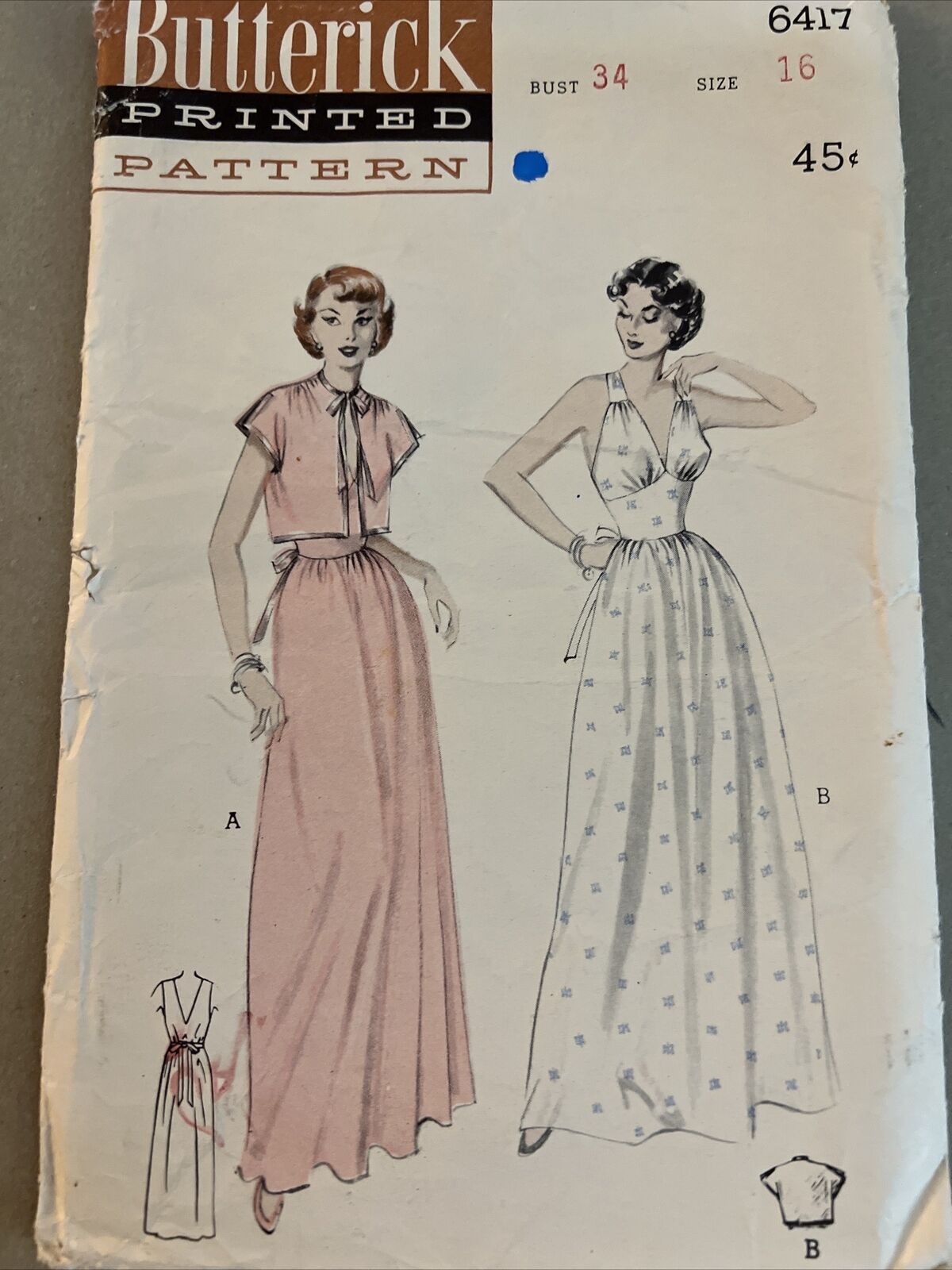 Butterick Vintage Pattern Marilyn Monroe Dress Sz 16 Complete
