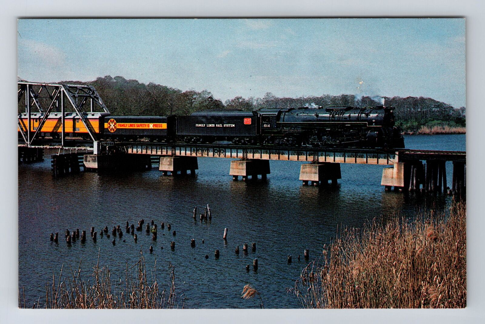 Sanford FL-Florida, Family Lines Seaboard Coast Line 614, Vintage Postcard