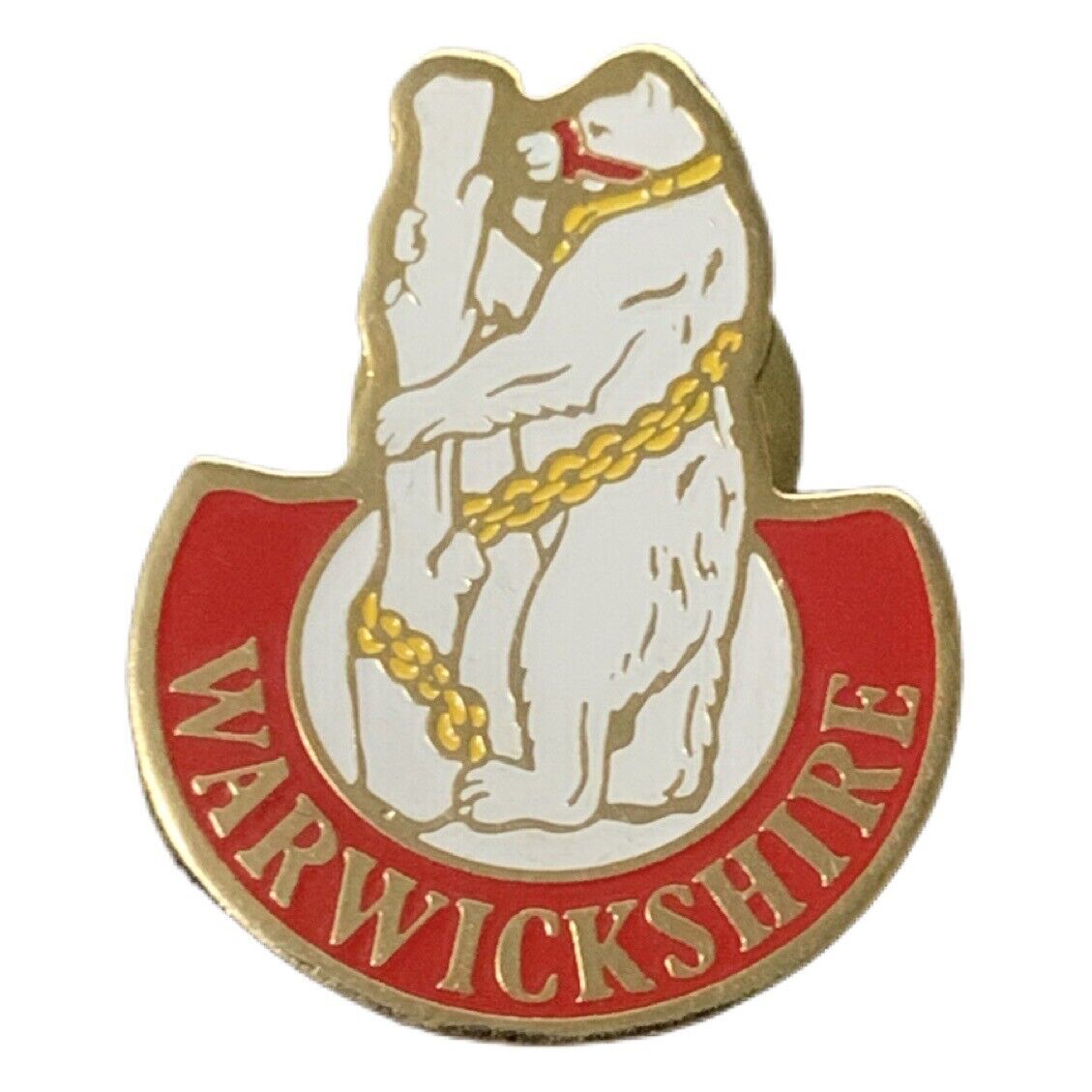 Vintage Warwickshire England Bear and Ragged Staff Travel Souvenir Pin