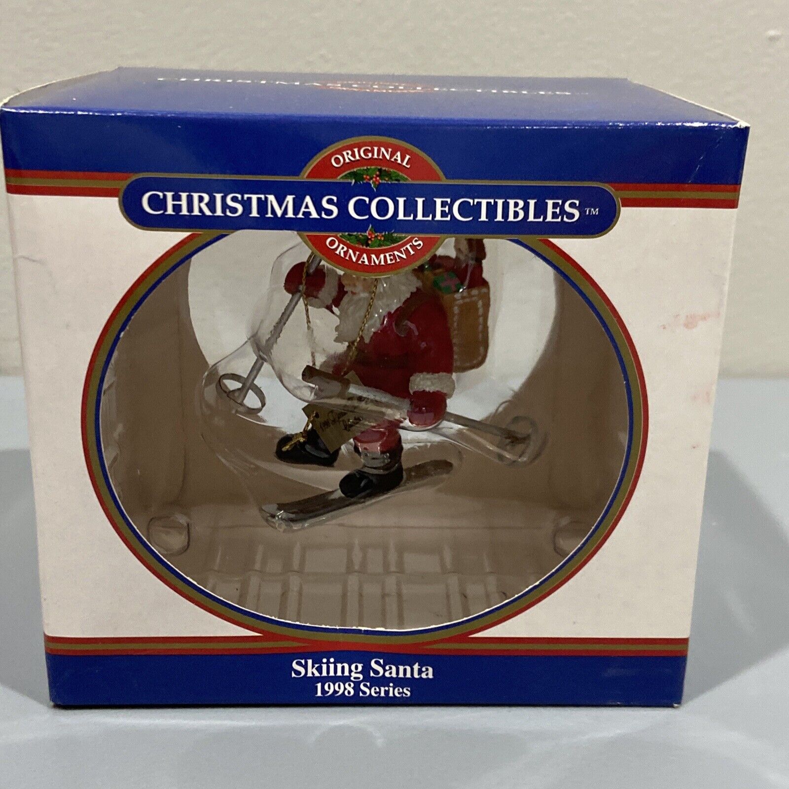 Vtg Original Ornaments Christmas Collectibles 1998 Skiing Santa