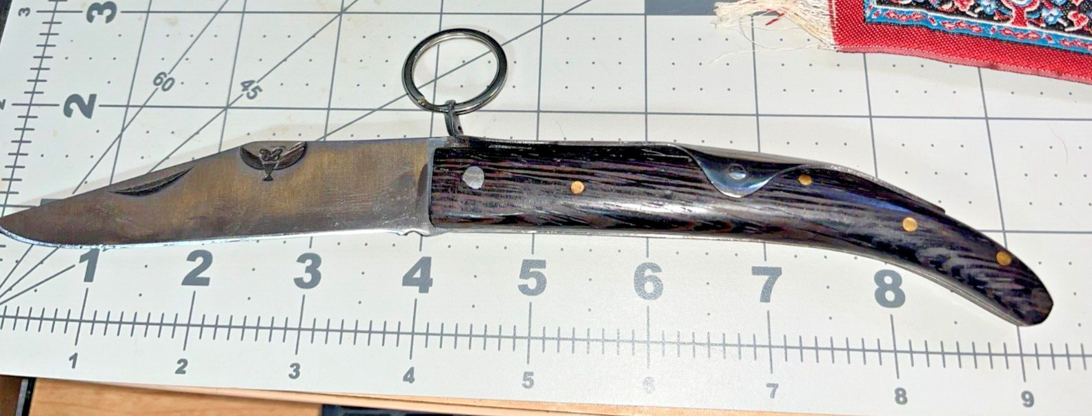 NEW SPANISH NAVAJA RING PULL D2 Steel POCKET KNIFE Dark Wood Wenge Okapi Style
