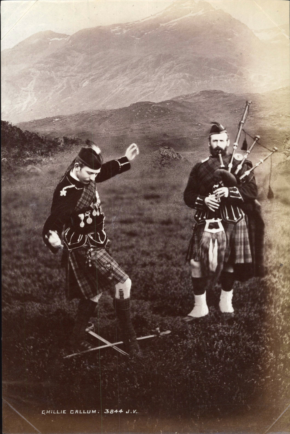 Scotland, Ghillie Callum, Scottish Sword Dances, Vintage Print, ca.1880