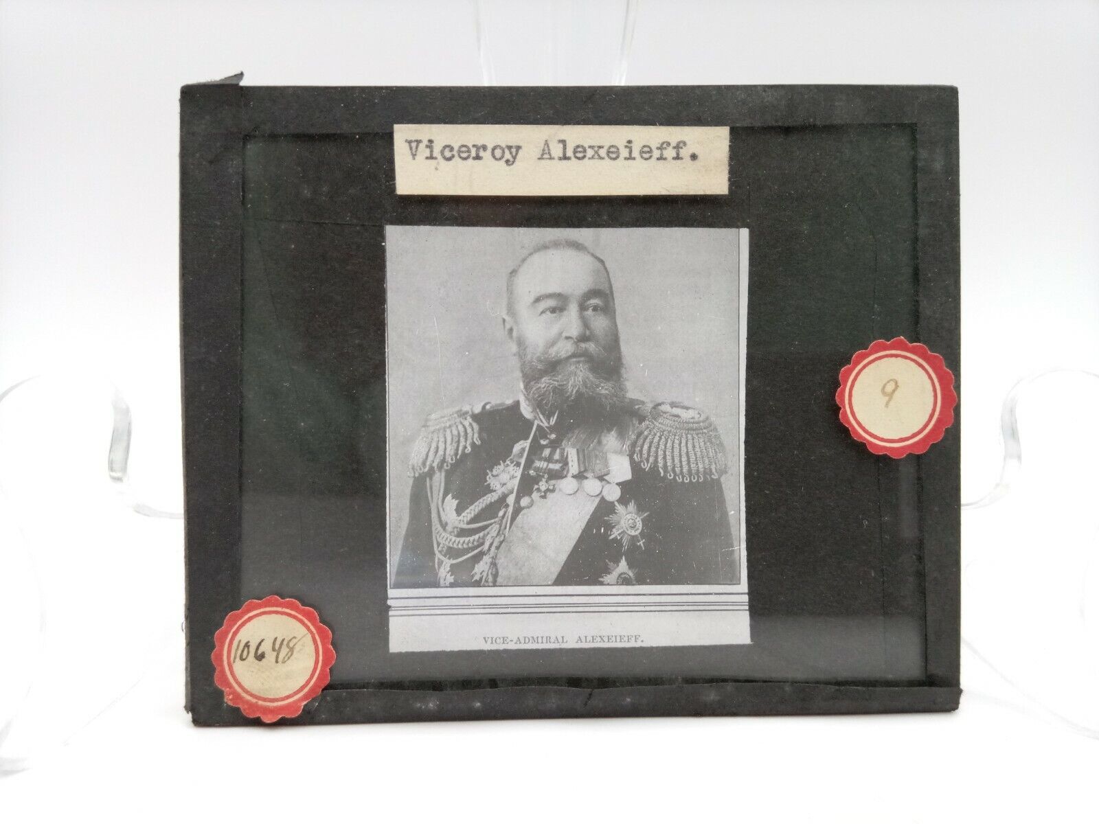  1900\'s Antique Rare Glass Slides Plates Admiral Alexeieff Russo-Japanese war