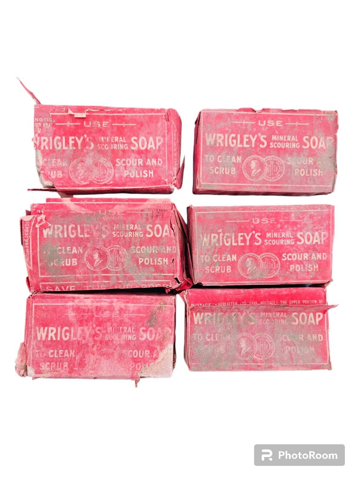 Lot Antique WRIGLEYs Scouring Soap Polish Bar Chewing Gum Family Philly PA READ 