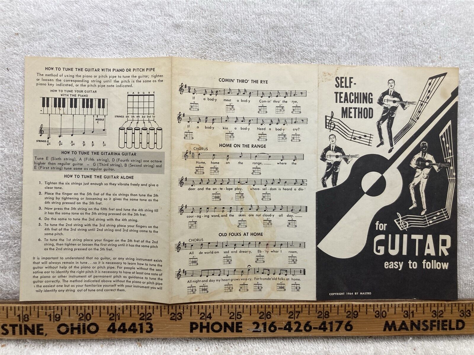 1964 Mastro Self Teaching Method Guitar Easy to Follow  Vtg
