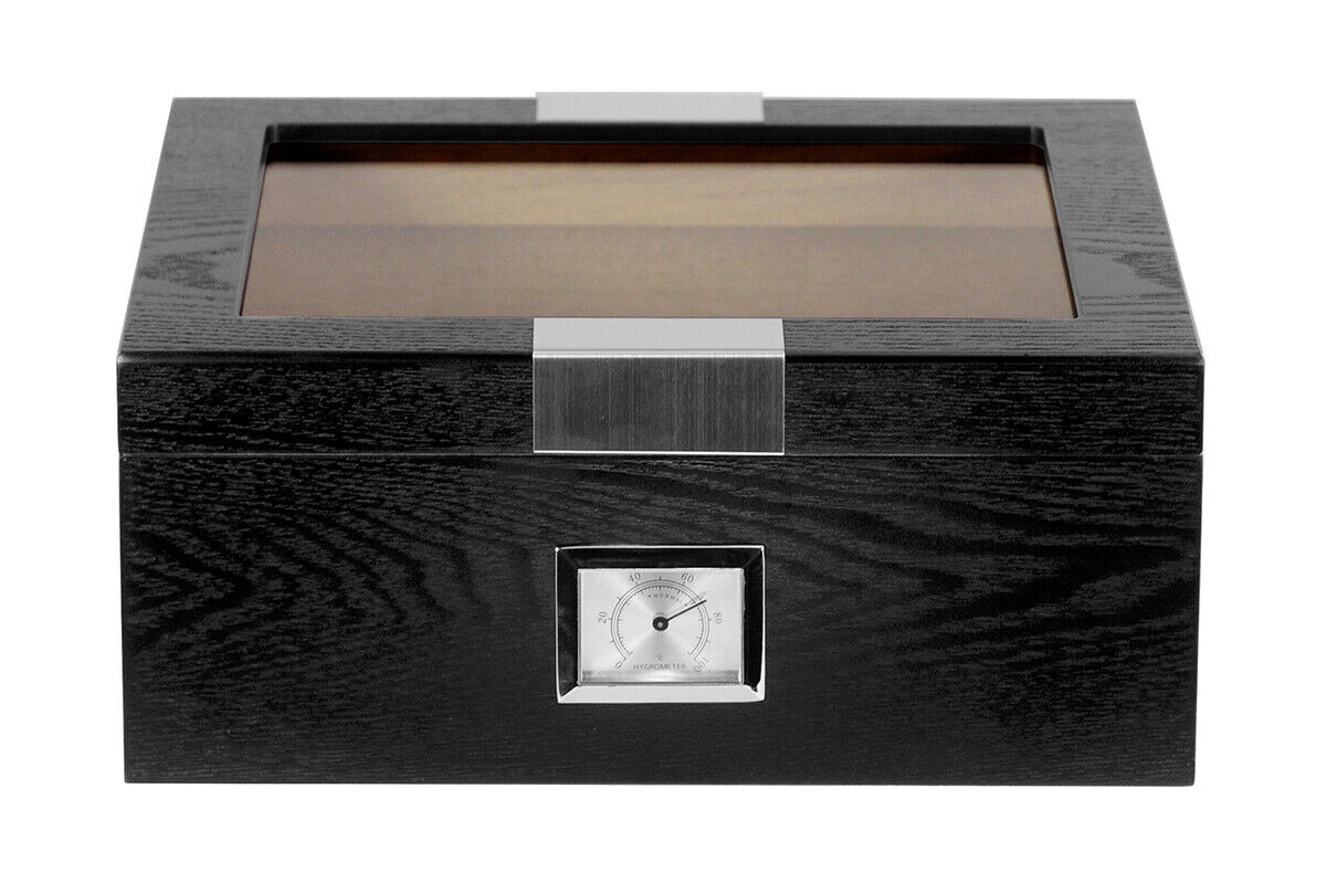 Elegant 30+ CT Count Cigar Humidor Humidifier Wooden Case Box Hygrometer tofiv
