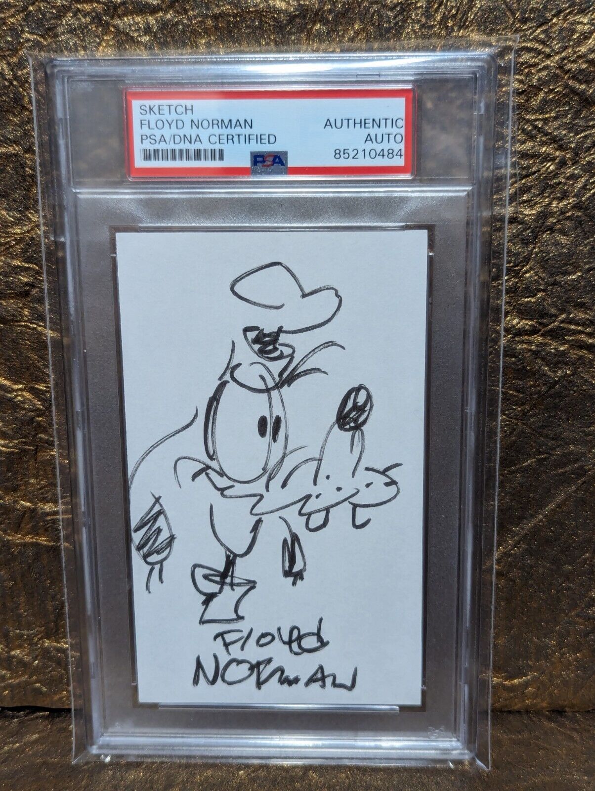 FLOYD NORMAN Sketch Signed Hand Drawn Walt Disney Goofy  PSA DNA Autographed 
