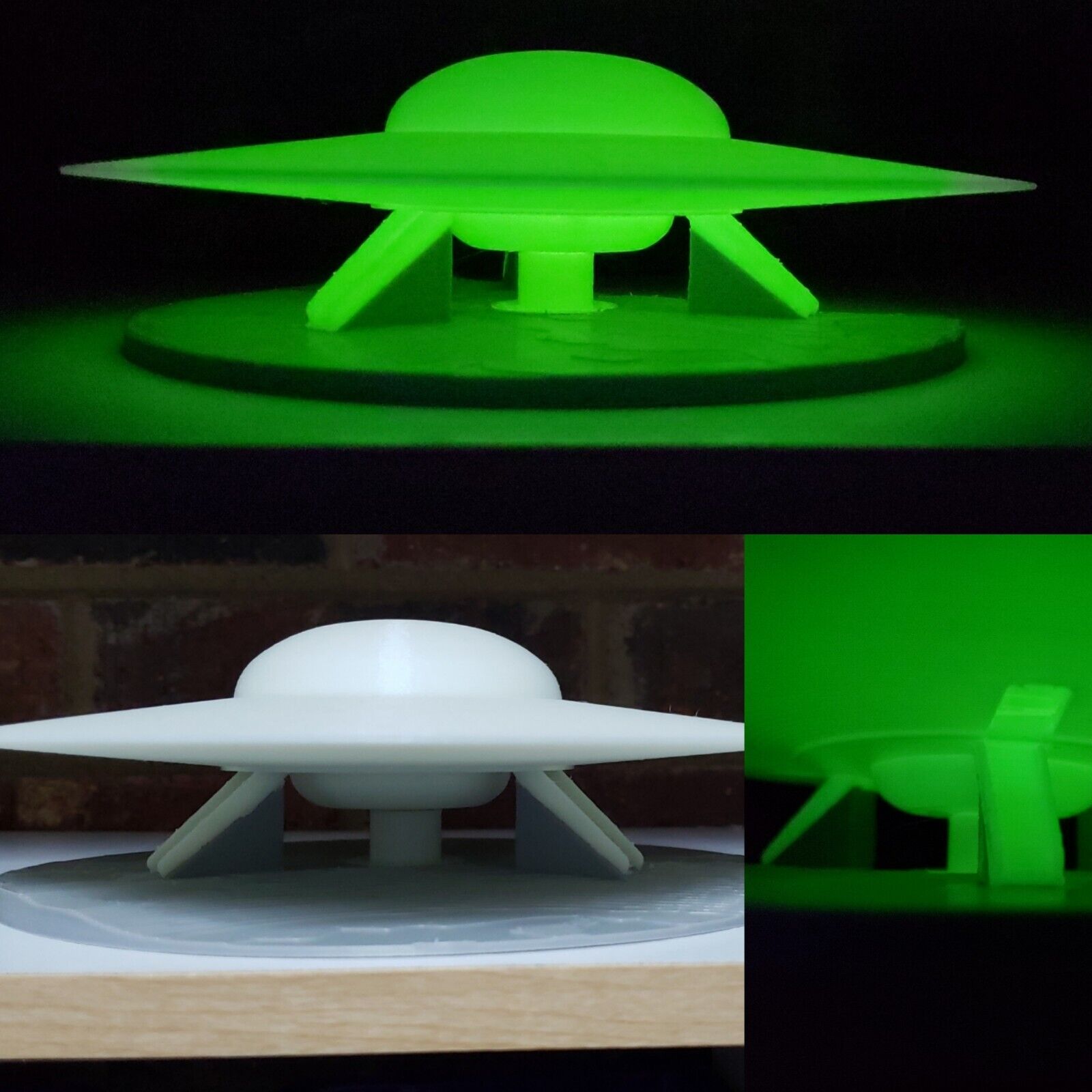 C-57D UFO/Flying Saucer (from Forbidden Planet) -Large Glow-in-the-Dark - Landed