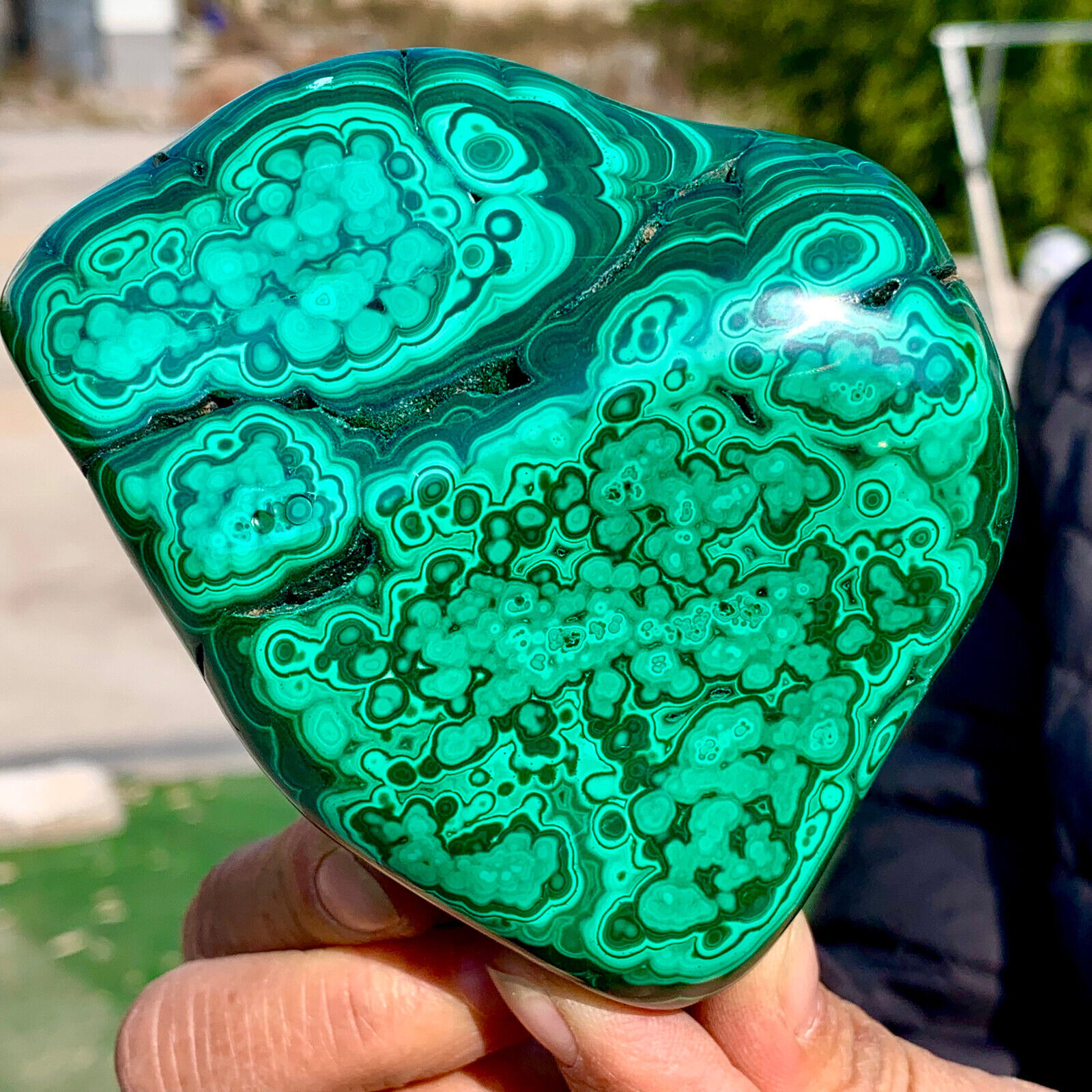 1.27LB Natural glossy Malachite transparent cluster rough mineral sample