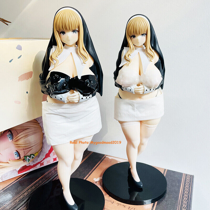 1pcs Fat Nun Anime Statue PVC Sexy Girl Figure Toy Gift No box Big BrXXst 10in