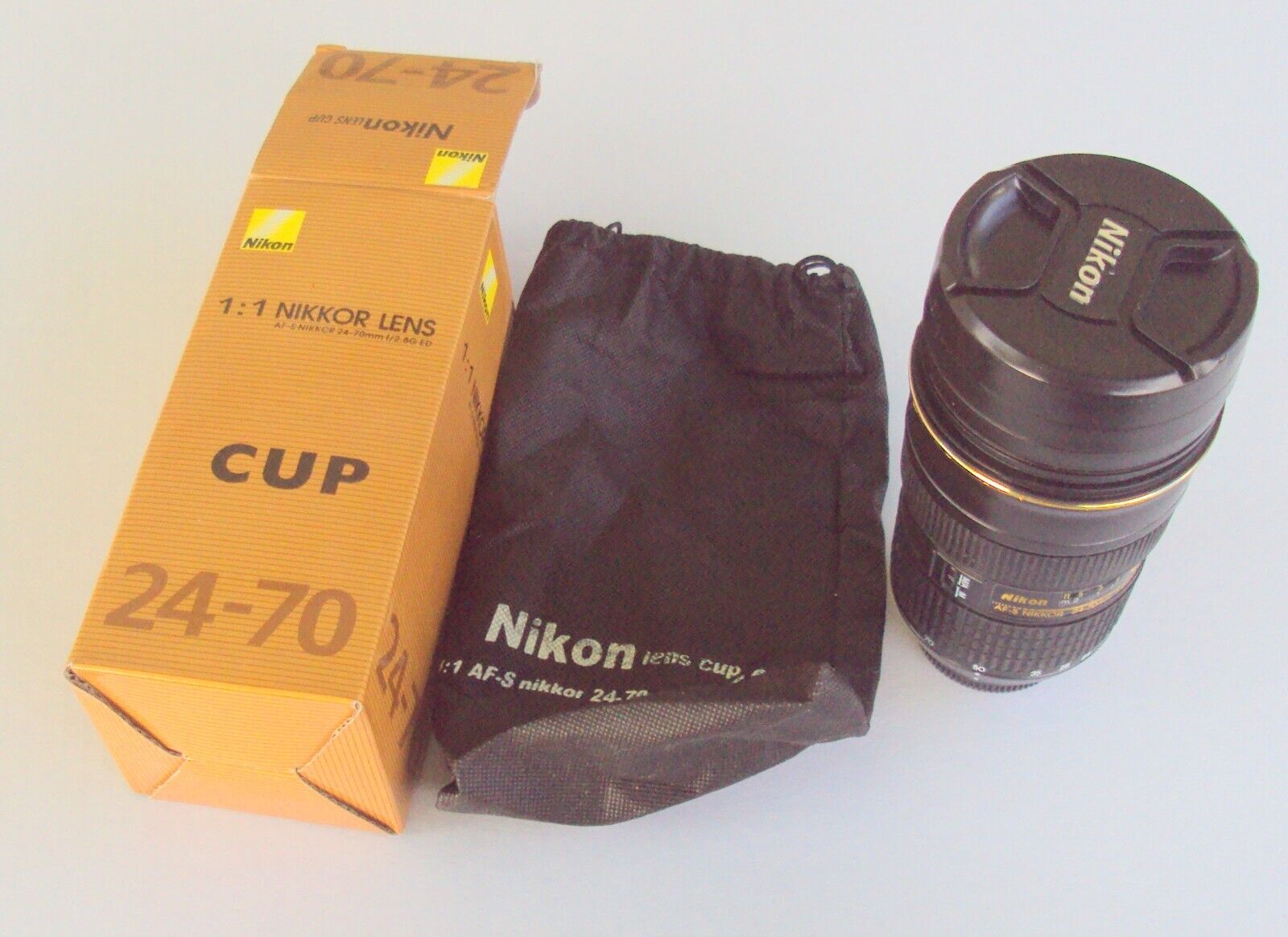Nikon Camera Lens 24-70mm Tumbler Mug Travel Double Wall Stainless Steel 8 oz