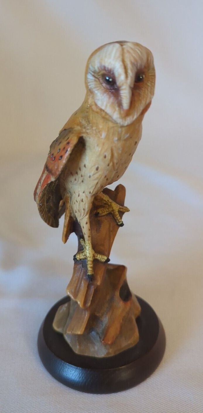 Vintage Anri Barn Owl hunting wood carving Gunther Granget statue figurine 6.6\