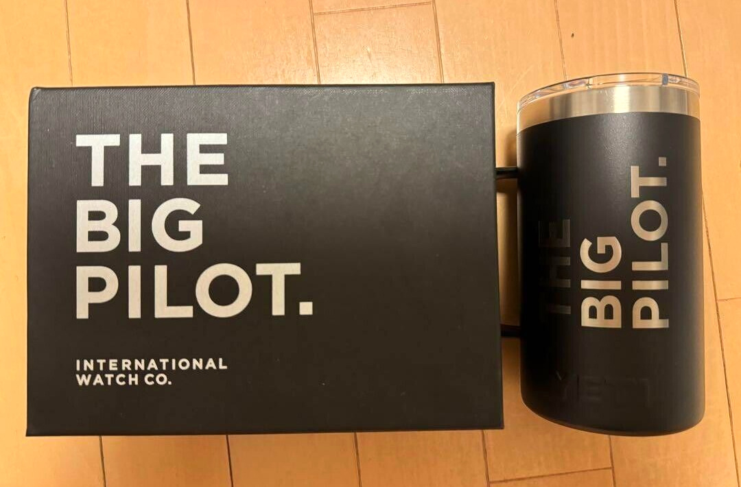 YETI  IWC Novelty THE BIG PILOT Black Stainless Mug cup Tumbler wz/Box Vary Rare