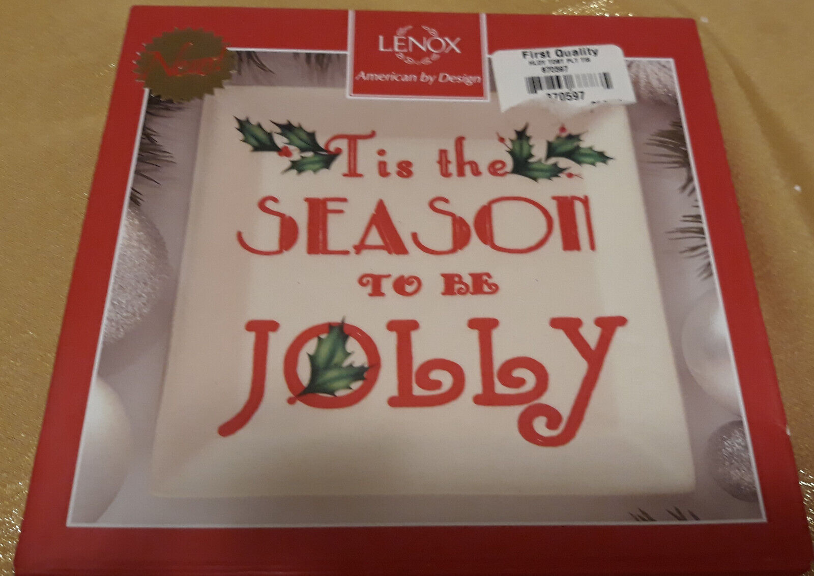 Lenox Holiday Tidbit Plate Tis the Season 6\