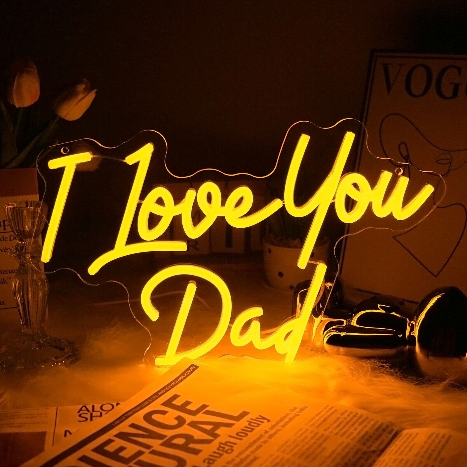 I Love You Dad Neon Sign, Idea Gift for Dad, Father's Day Birthday Gifts for Dad