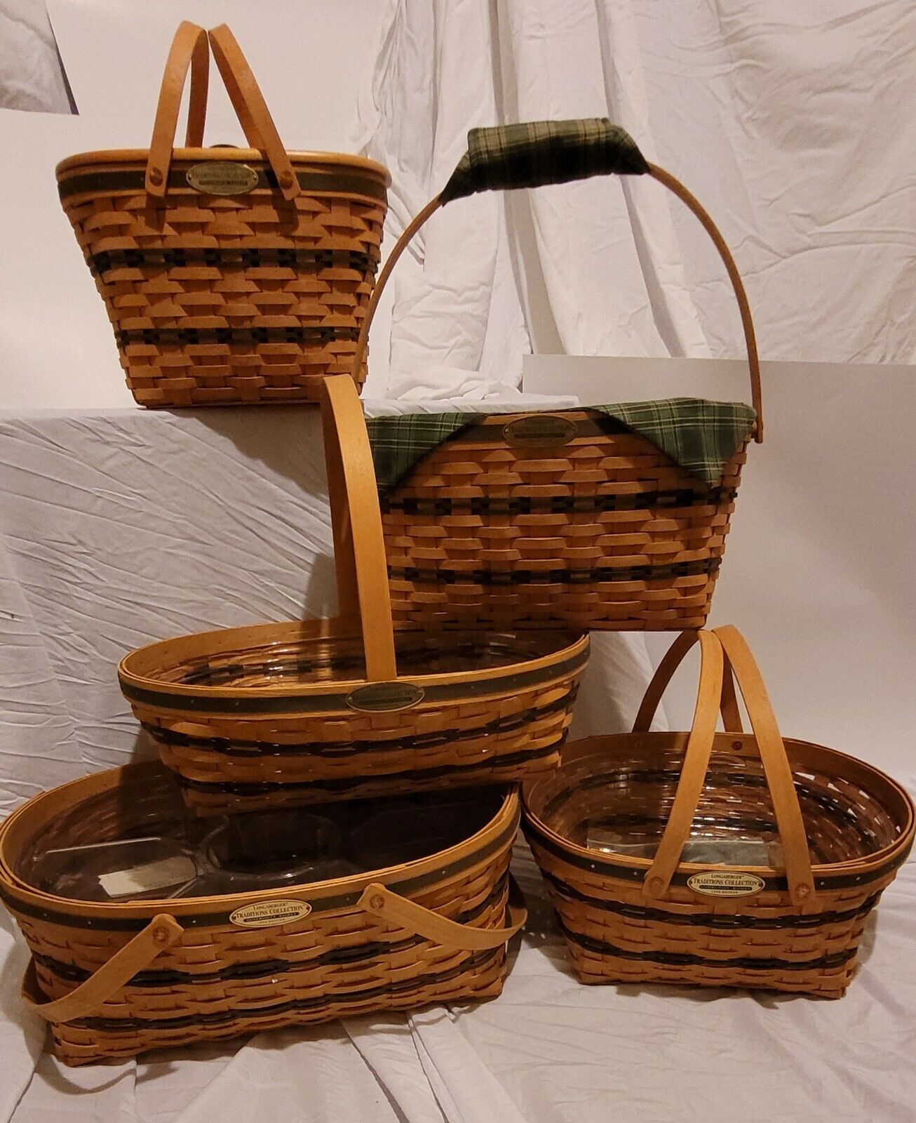 NOS Longaberger Basket Family Traditions Series Complete Set of 5 Baskets Rare 