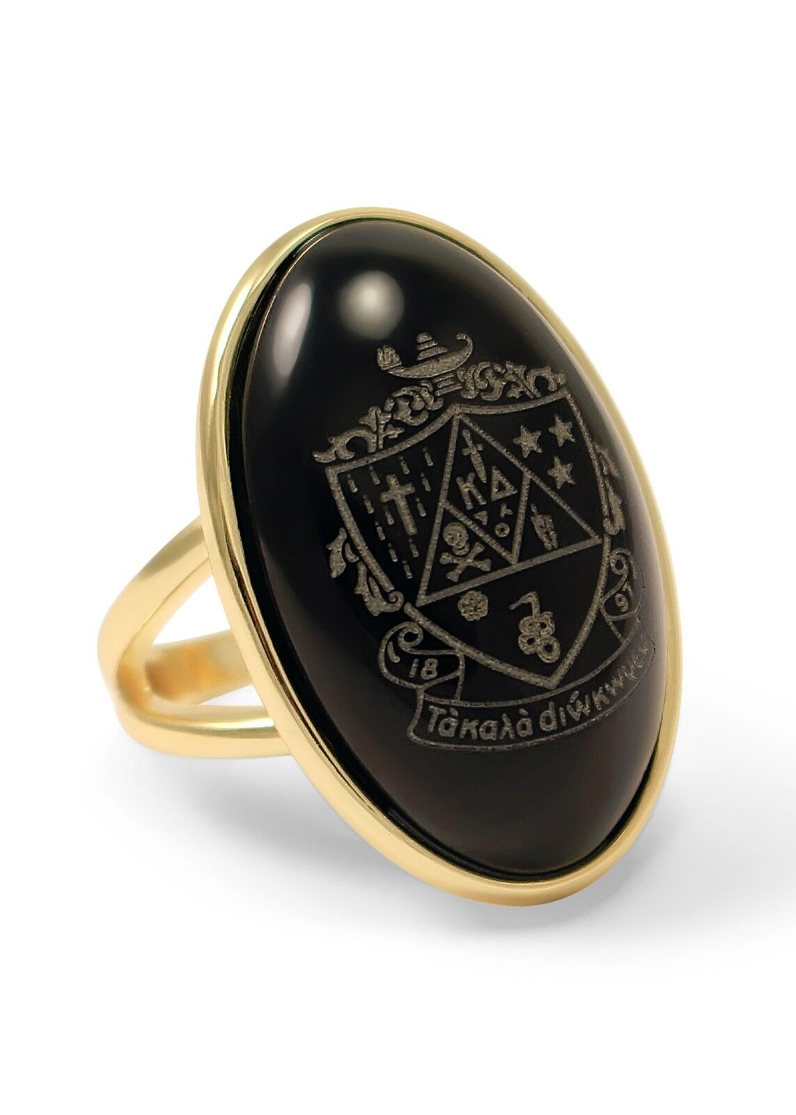 Kappa Delta Sorority Duchess Ring - 14k Gold Plated & Black Onyx- New