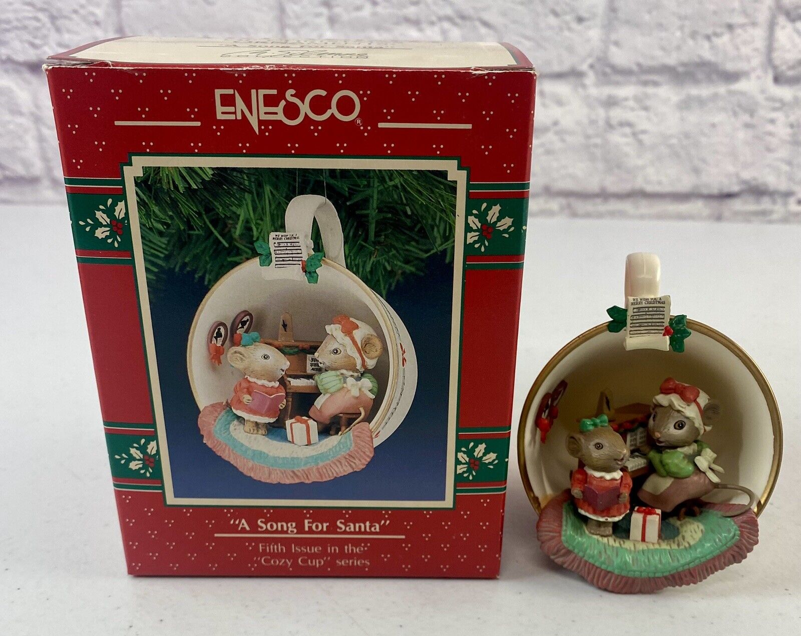 1991 Enesco Christmas Ornament “A Song For Santa’” #5 Treasury  *MINT*