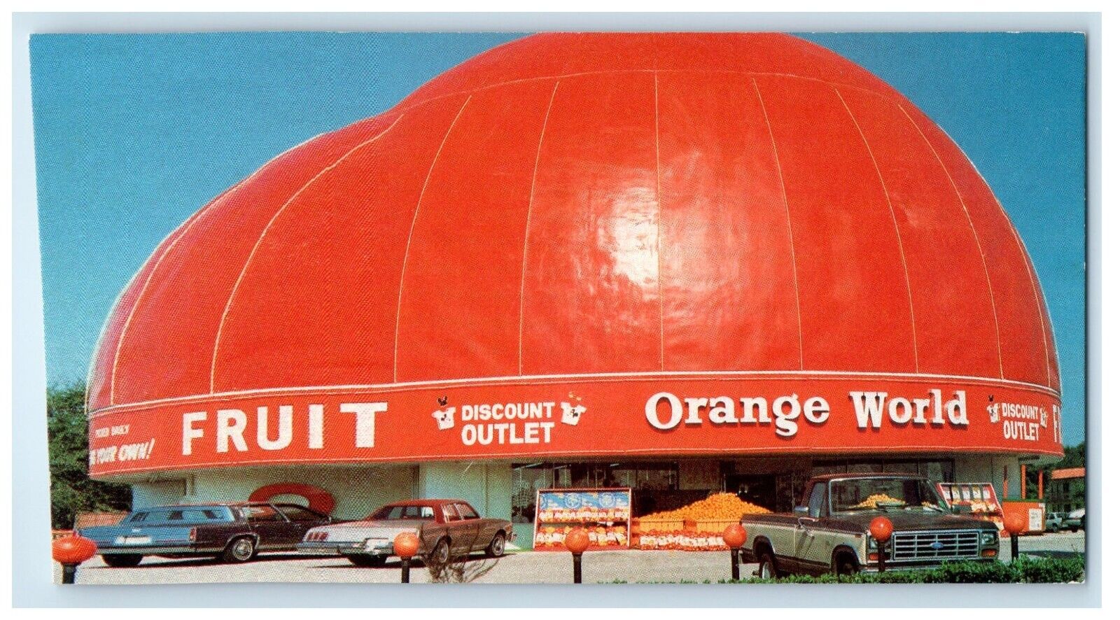 c1960's Orange World Cars Front Kissimmee Florida FL Unposted Vintage Postcard