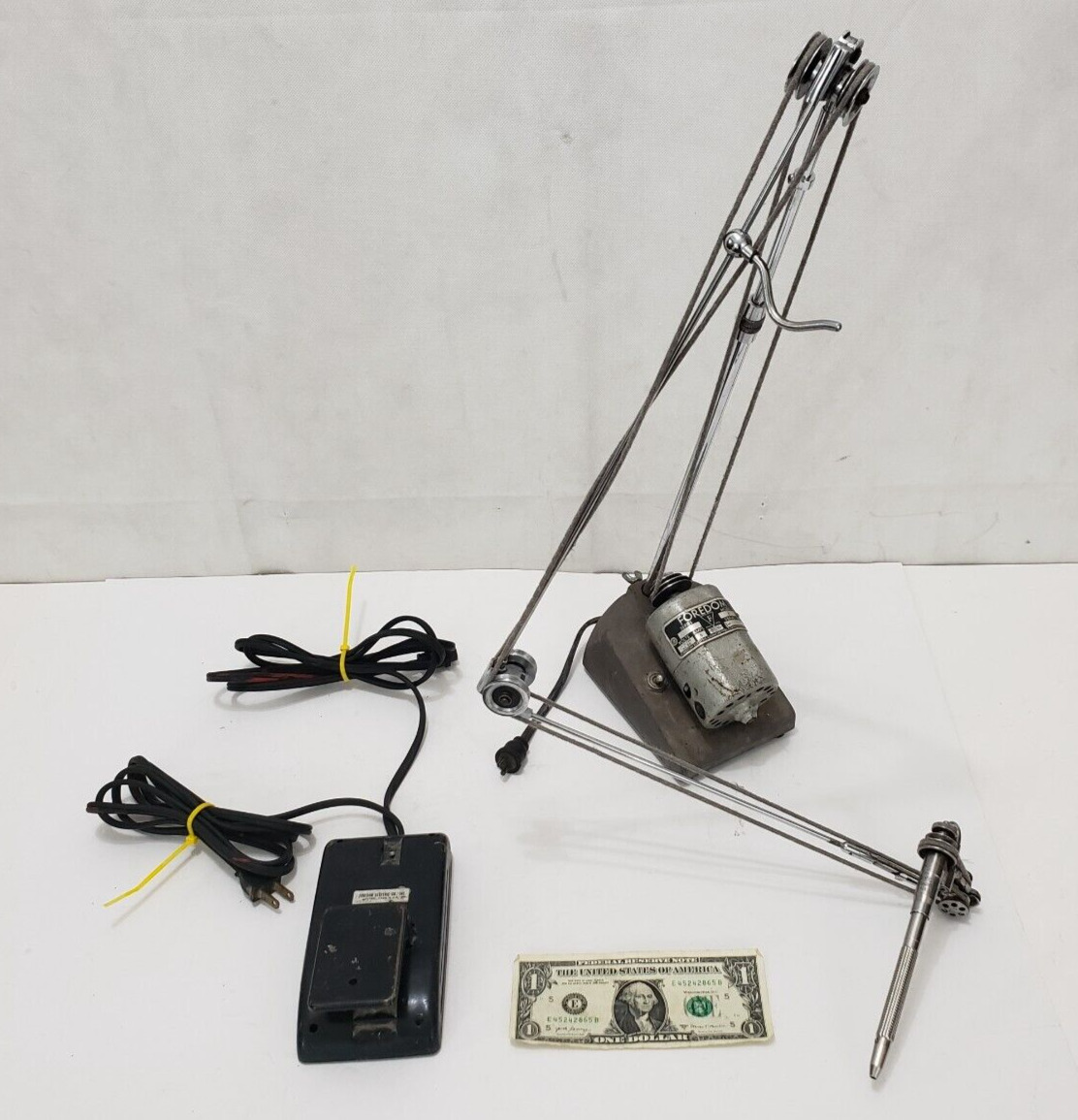 Foredom 21 Electric Vintage Dental  Rotary Tool on Metal Arm w/  Pedal - WORKS