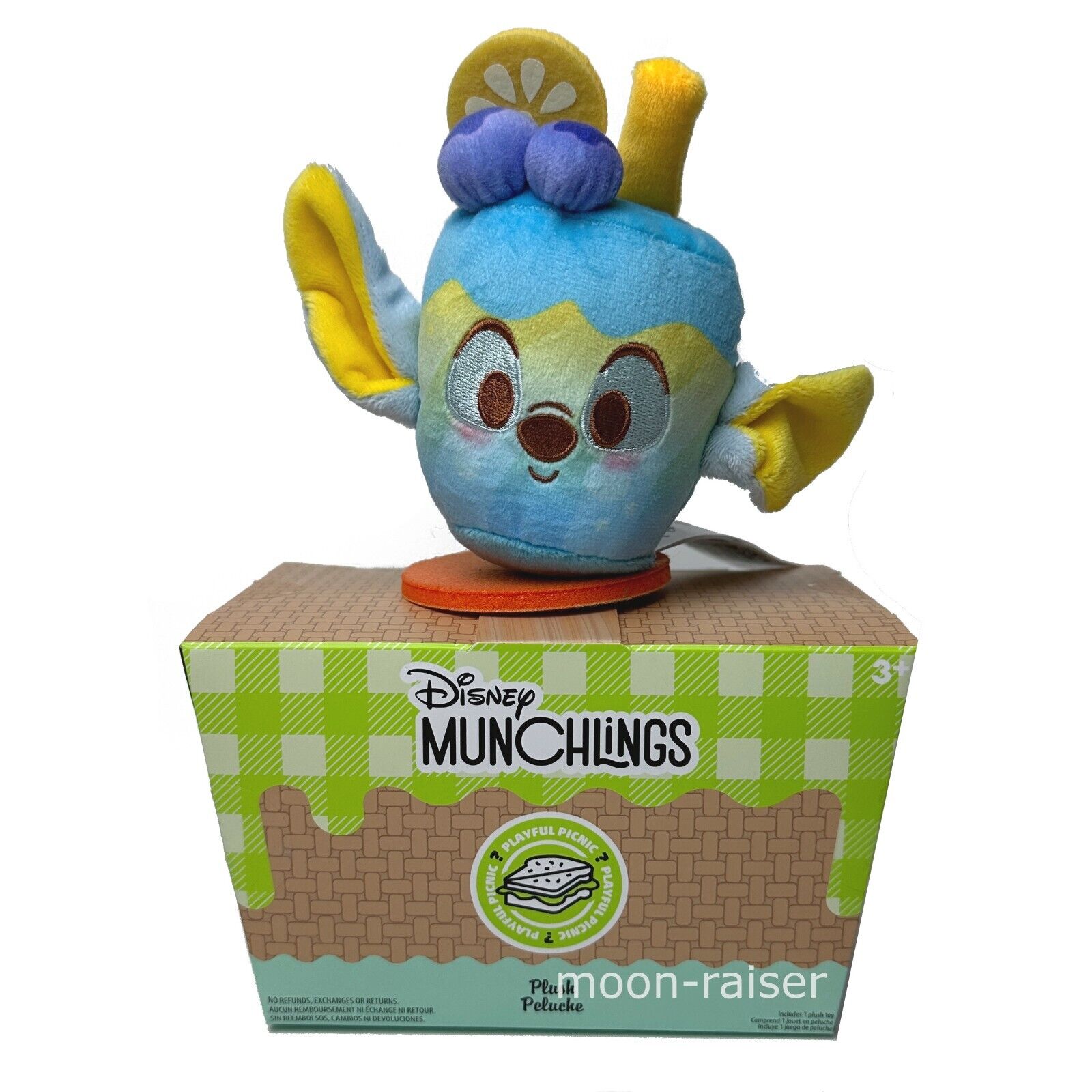 Disney Parks Munchlings Playful Picnic Plush - Stitch Blueberry Lemonade